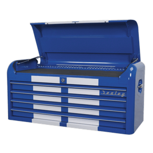 Sealey AP41104BWS Premier™ Retro Style Wide Topchest 4 Drawer - Blue with White Stripes - AP41104BWS - Sealey Tools UK - Trade Counter Direct