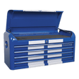 Sealey AP41104BWS Premier™ Retro Style Wide Topchest 4 Drawer - Blue with White Stripes - AP41104BWS - Sealey Tools UK - Trade Counter Direct