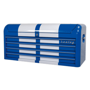 Sealey AP41104BWS Premier™ Retro Style Wide Topchest 4 Drawer - Blue with White Stripes - AP41104BWS - Sealey Tools UK - Trade Counter Direct
