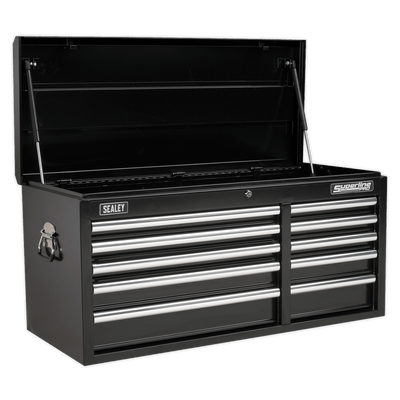 Sealey AP41110B Superline PRO® Heavy-Duty Topchest 10 Drawer - Black - AP41110B - Sealey Tools UK - Trade Counter Direct