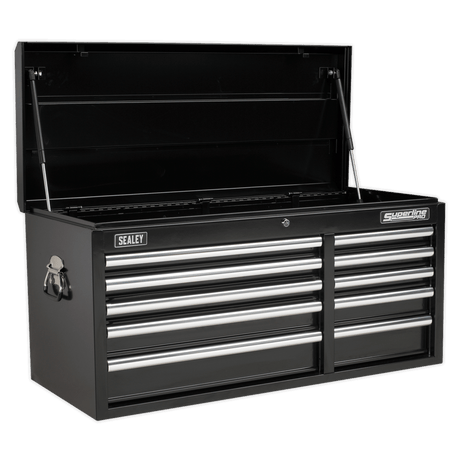 Sealey AP41110B Superline PRO® Heavy-Duty Topchest 10 Drawer - Black - AP41110B - Sealey Tools UK - Trade Counter Direct