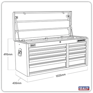 Sealey AP41110B Superline PRO® Heavy-Duty Topchest 10 Drawer - Black - AP41110B - Sealey Tools UK - Trade Counter Direct