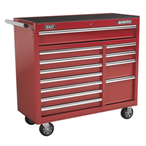 Sealey AP41120 Rollcab 12 Drawer with Ball Bearing Slides Heavy - Duty - Red - AP41120 - Sealey Tools UK - Trade Counter Direct