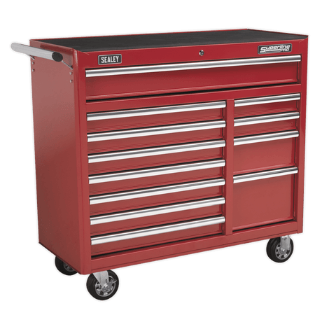 Sealey AP41120 Rollcab 12 Drawer with Ball Bearing Slides Heavy - Duty - Red - AP41120 - Sealey Tools UK - Trade Counter Direct