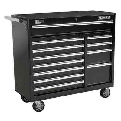 Sealey AP41120B Superline PRO® Heavy-Duty Rollcab 12 Drawer - Black - AP41120B - Sealey Tools UK - Trade Counter Direct