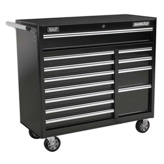 Sealey AP41120B Superline PRO® Heavy-Duty Rollcab 12 Drawer - Black - AP41120B - Sealey Tools UK - Trade Counter Direct