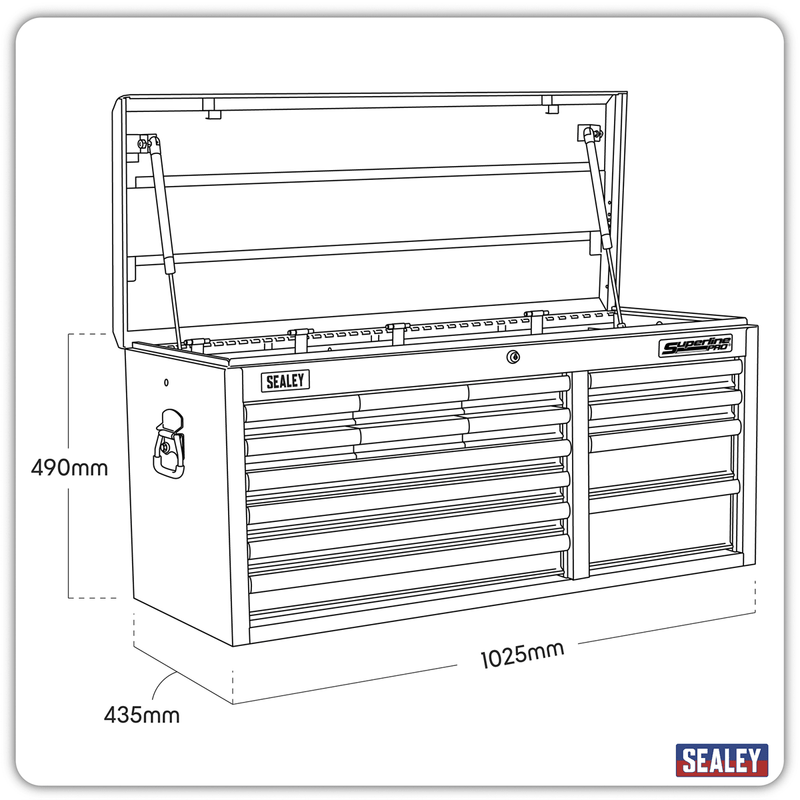 Sealey AP41149 Superline PRO® Heavy-Duty Topchest 14 Drawer - Red - AP41149 - Sealey Tools UK - Trade Counter Direct