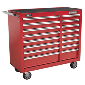 Sealey AP41169 Superline PRO® Heavy-Duty Rollcab 16 Drawer - Red - AP41169 - Sealey Tools UK - Trade Counter Direct