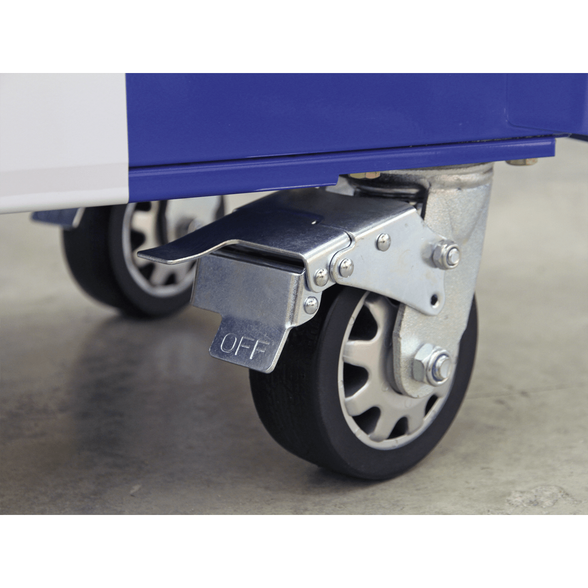 Sealey AP41206BWS Premier™ Retro Style Wide Rollcab 6 Drawer - Blue with White Stripes - AP41206BWS - Sealey Tools UK - Trade Counter Direct