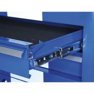 Sealey AP41COMBOBWS Premier™ Retro Style Wide Topchest & Rollcab Combination 10 Drawer Blue with White Stripes - AP41COMBOBWS - Sealey Tools UK - Trade Counter Direct
