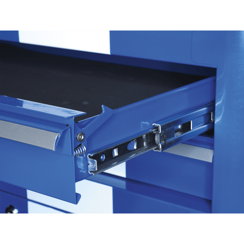Sealey AP41COMBOBWS Premier™ Retro Style Wide Topchest & Rollcab Combination 10 Drawer Blue with White Stripes - AP41COMBOBWS - Sealey Tools UK - Trade Counter Direct