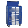 Sealey AP41COMBOBWS Premier™ Retro Style Wide Topchest & Rollcab Combination 10 Drawer Blue with White Stripes - AP41COMBOBWS - Sealey Tools UK - Trade Counter Direct