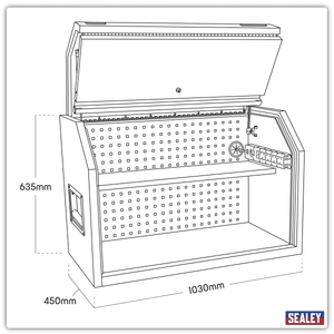 Sealey AP41HBE Superline PRO® Toolbox Hutch with Power Bar 1030mm - AP41HBE - Sealey Tools UK - Trade Counter Direct