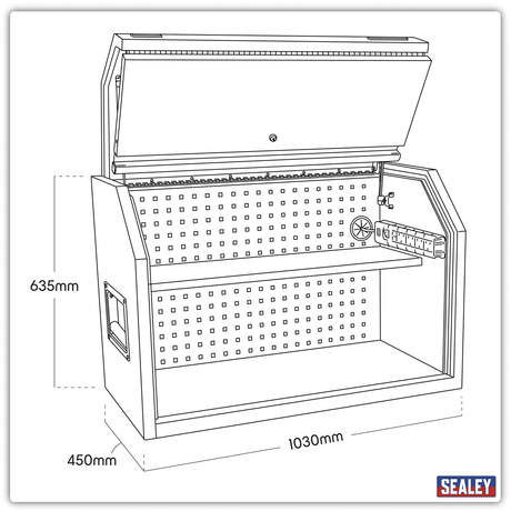 Sealey AP41HBE Superline PRO® Toolbox Hutch with Power Bar 1030mm - AP41HBE - Sealey Tools UK - Trade Counter Direct