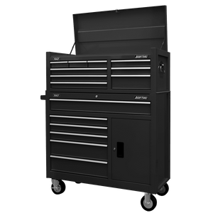 Sealey AP41STACKB American PRO® Topchest & Rollcab Combination 15 Drawer - Black - AP41STACKB - Sealey Tools UK - Trade Counter Direct