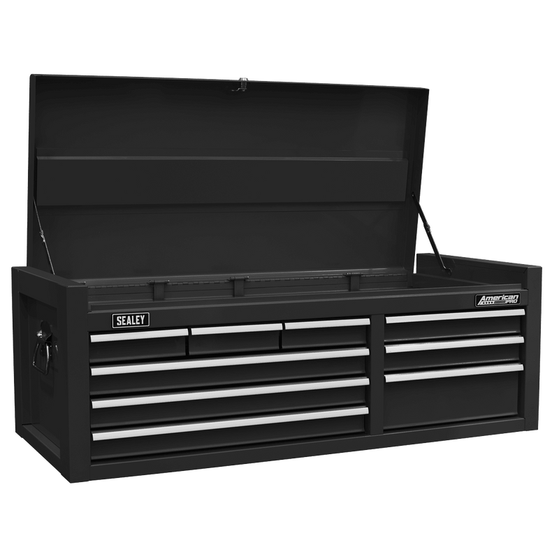 Sealey AP41STACKBCOMBO American PRO® Topchest & Rollcab Combination 15 Drawer with 117pc Tool Kit - Black - AP41STACKBCOMBO - Sealey Tools UK - Trade Counter Direct