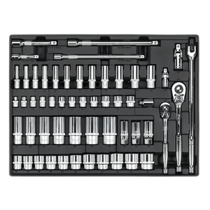 Sealey AP41STACKBCOMBO American PRO® Topchest & Rollcab Combination 15 Drawer with 117pc Tool Kit - Black - AP41STACKBCOMBO - Sealey Tools UK - Trade Counter Direct