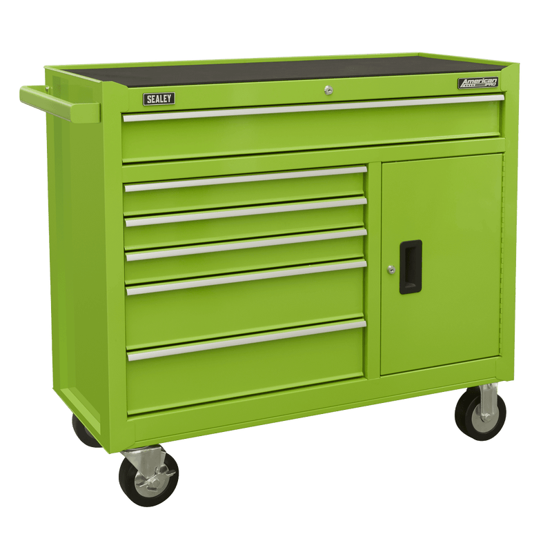 Sealey AP41STACKHVCOMBO American PRO® Topchest & Rollcab Combination 15 Drawer with 117pc Tool Kit- Green - AP41STACKHVCOMBO - Sealey Tools UK - Trade Counter Direct