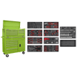 Sealey AP41STACKHVCOMBO American PRO® Topchest & Rollcab Combination 15 Drawer with 117pc Tool Kit- Green - AP41STACKHVCOMBO - Sealey Tools UK - Trade Counter Direct