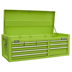 Sealey AP41STACKHVCOMBO American PRO® Topchest & Rollcab Combination 15 Drawer with 117pc Tool Kit- Green - AP41STACKHVCOMBO - Sealey Tools UK - Trade Counter Direct