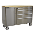 Sealey AP4804SS Mobile Stainless Steel Tool Cabinet 4 Drawer - AP4804SS - Sealey Tools UK - Trade Counter Direct
