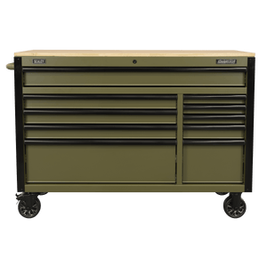 Sealey AP5210KBE Superline PRO® Mobile Trolley with Wooden Worktop & Power Bar 10 Drawer 1320mm - AP5210KBE - Sealey Tools UK - Trade Counter Direct