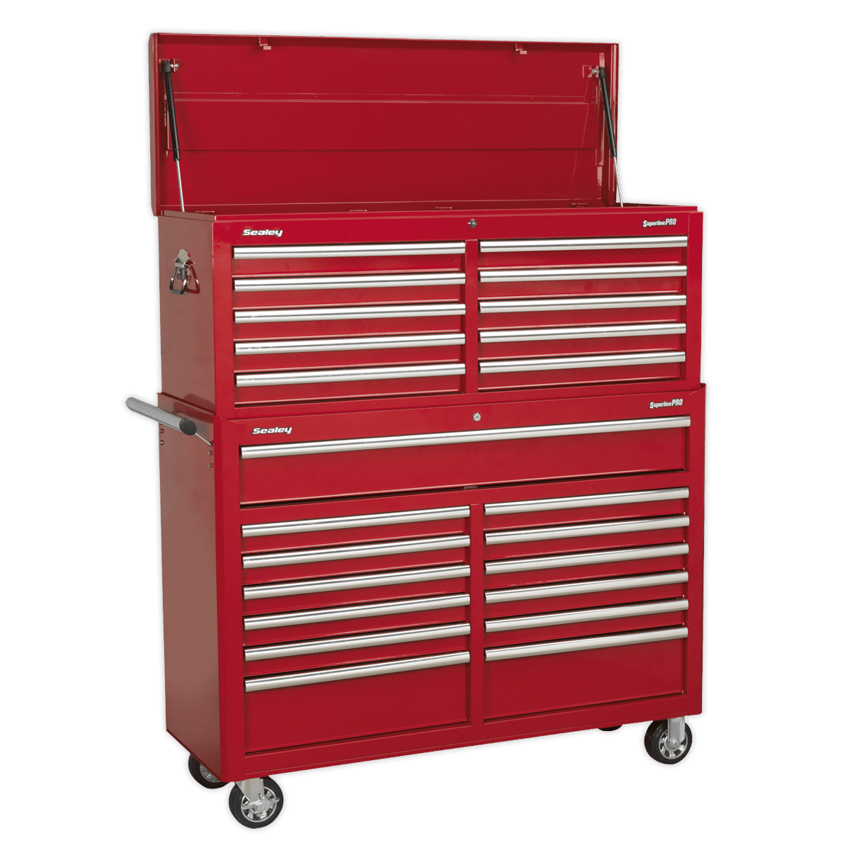 Sealey AP52COMBO1 Tool Chest Combination 23 Drawer with Ball Bearing Slides - Red - AP52COMBO1 - Sealey Tools UK - Trade Counter Direct