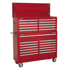 Sealey AP52COMBO1 Tool Chest Combination 23 Drawer with Ball Bearing Slides - Red - AP52COMBO1 - Sealey Tools UK - Trade Counter Direct