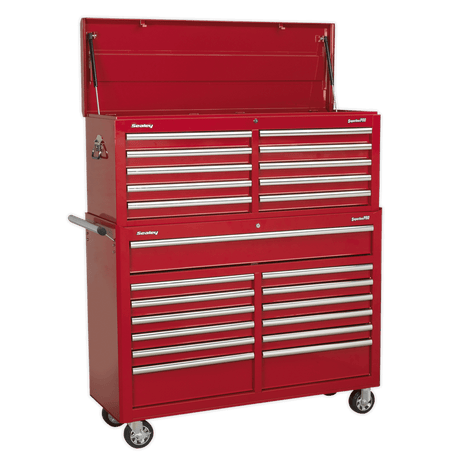 Sealey AP52COMBO1 Tool Chest Combination 23 Drawer with Ball Bearing Slides - Red - AP52COMBO1 - Sealey Tools UK - Trade Counter Direct