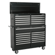 Sealey AP52COMBO2 Tool Chest Combination 23 Drawer with Ball Bearing Slides - Black - AP52COMBO2 - Sealey Tools UK - Trade Counter Direct