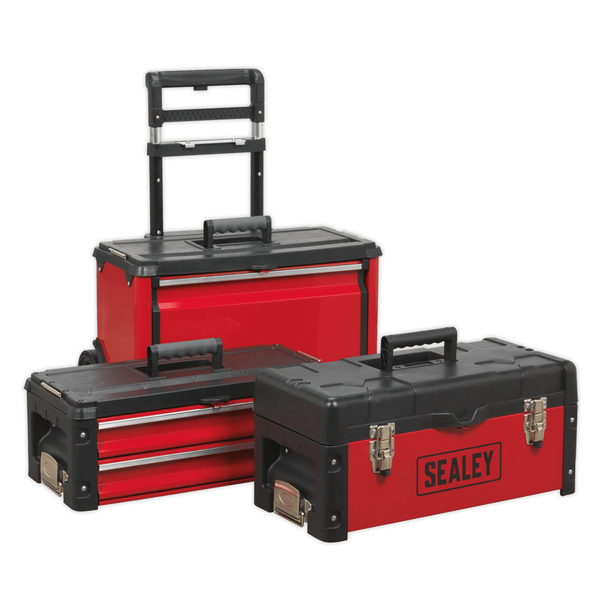 Sealey AP548 Mobile Steel/Composite Toolbox with 3 Compartments - AP548 - Sealey Tools UK - Trade Counter Direct