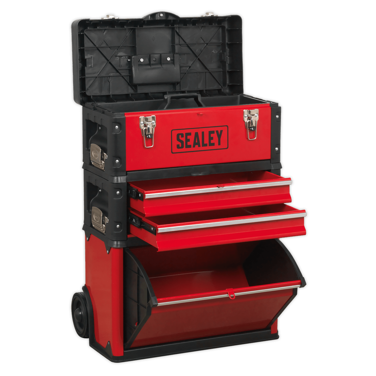 Sealey AP548 Mobile Steel/Composite Toolbox with 3 Compartments - AP548 - Sealey Tools UK - Trade Counter Direct