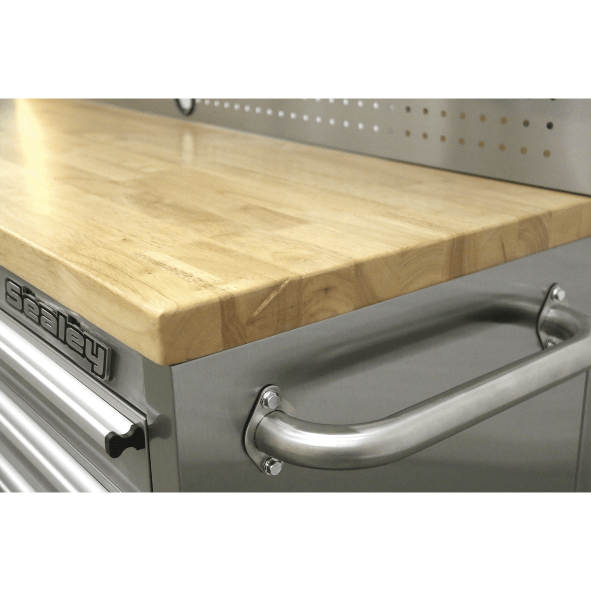 Sealey AP5520SS Premier™ Mobile Stainless Steel Tool Cabinet 10 Drawer with Backboard & 2 Wall Cupboards - AP5520SS - Sealey Tools UK - Trade Counter Direct