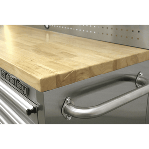 Sealey AP5520SS Premier™ Mobile Stainless Steel Tool Cabinet 10 Drawer with Backboard & 2 Wall Cupboards - AP5520SS - Sealey Tools UK - Trade Counter Direct