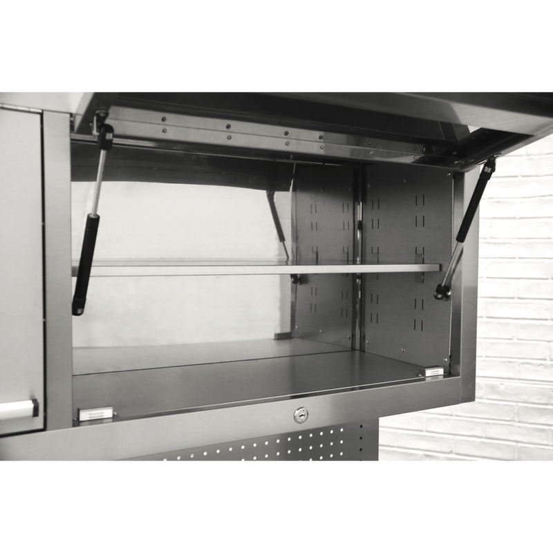 Sealey AP5520SS Premier™ Mobile Stainless Steel Tool Cabinet 10 Drawer with Backboard & 2 Wall Cupboards - AP5520SS - Sealey Tools UK - Trade Counter Direct