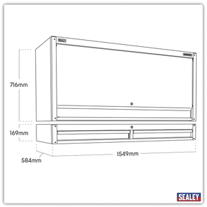 Sealey AP6103BE Superline PRO® Black Edition Top Hutch & 2 Drawer Riser 1549mm - AP6103BE - Sealey Tools UK - Trade Counter Direct