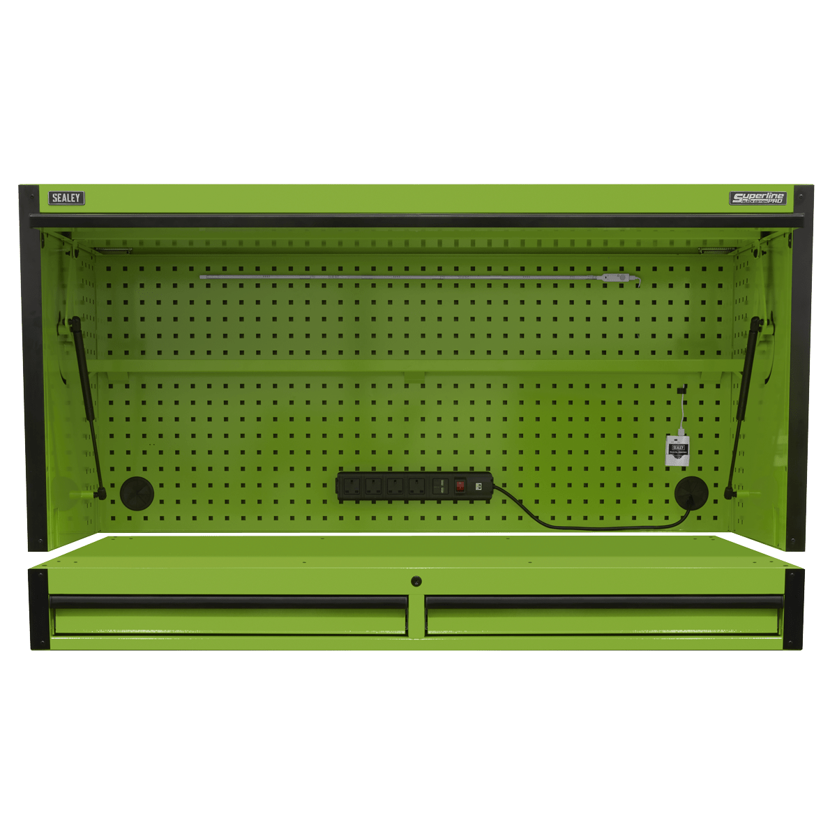 Sealey AP6103BE Superline PRO® Black Edition Top Hutch & 2 Drawer Riser 1549mm - AP6103BE - Sealey Tools UK - Trade Counter Direct