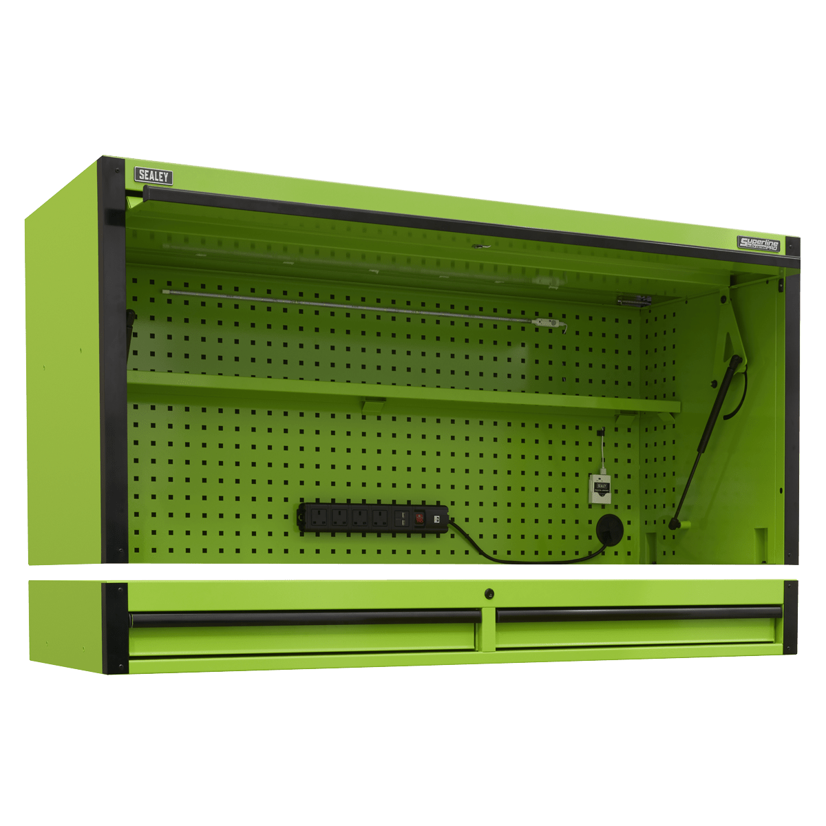 Sealey AP6103BE Superline PRO® Black Edition Top Hutch & 2 Drawer Riser 1549mm - AP6103BE - Sealey Tools UK - Trade Counter Direct