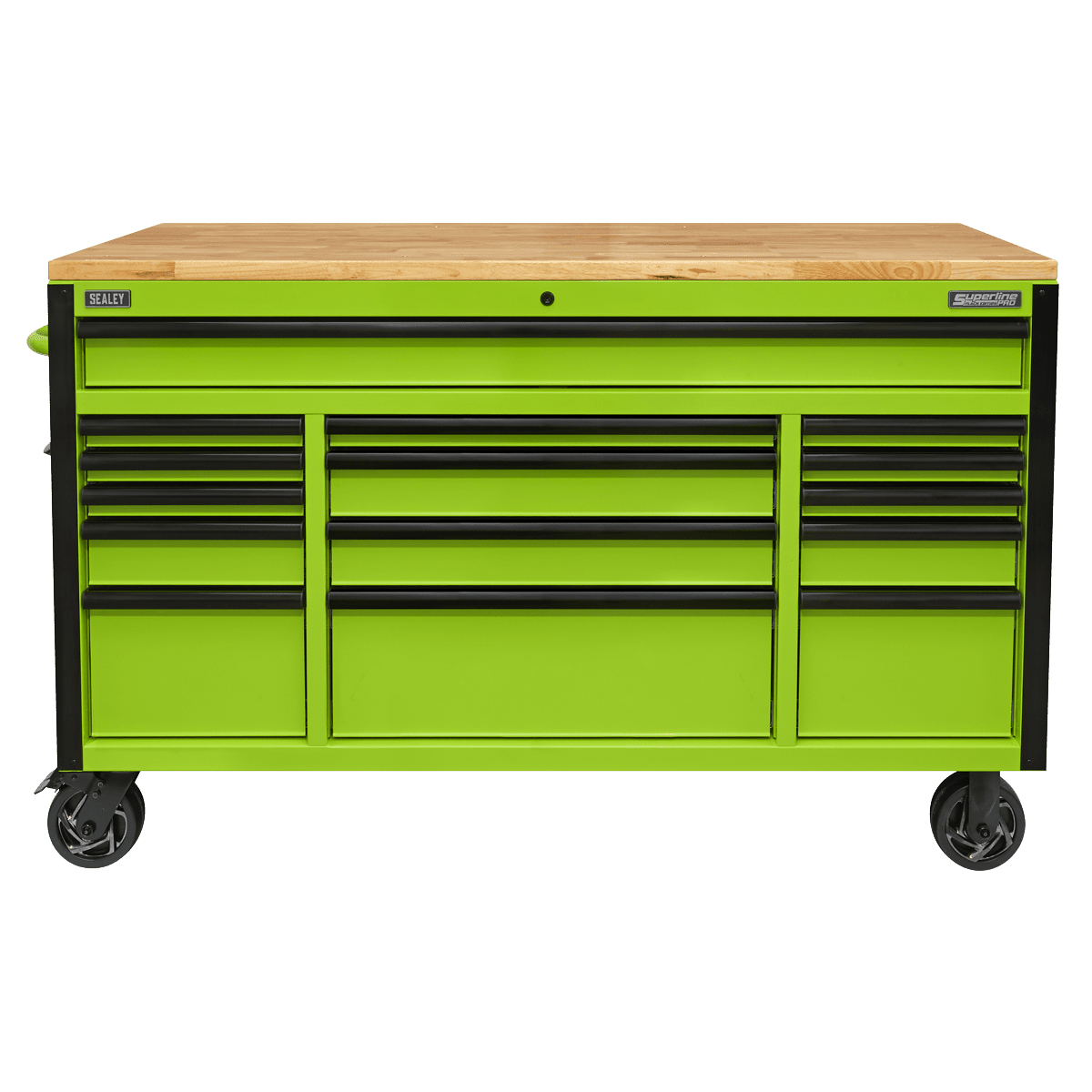 Sealey AP6115BE 15 Drawer Mobile Trolley with Wooden Worktop 1549mm - AP6115BE - Sealey Tools UK - Trade Counter Direct