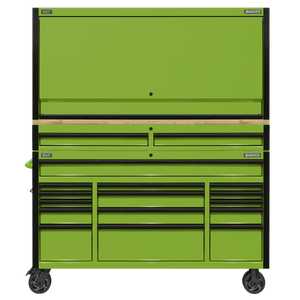 Sealey AP6115BECOMBO1 Superline PRO® Black Edition Mobile Trolley with Wooden Worktop, Hutch & 2 Drawer Riser 15 Drawer 1549mm - AP6115BECOMBO1 - Sealey Tools UK - Trade Counter Direct