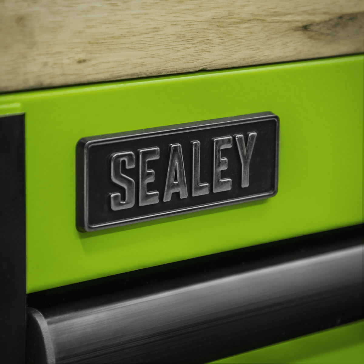 Sealey AP6115BECOMBO1 Superline PRO® Black Edition Mobile Trolley with Wooden Worktop, Hutch & 2 Drawer Riser 15 Drawer 1549mm - AP6115BECOMBO1 - Sealey Tools UK - Trade Counter Direct