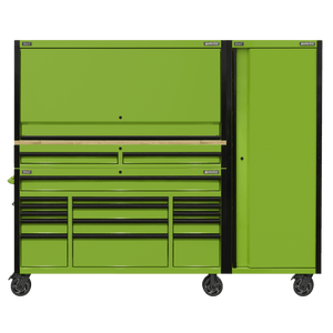 Sealey AP6115BECOMBO2 15 Drawer 1549mm Mobile Trolley with Wooden Worktop, Hutch, 2 Drawer Riser & Side Locker - AP6115BECOMBO2 - Sealey Tools UK - Trade Counter Direct