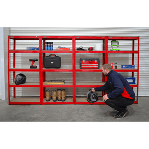 Sealey AP6150COMBO Racking Unit with 5 Shelves 150kg Capacity Per Level - Set of 4 - AP6150COMBO - Sealey Tools UK - Trade Counter Direct