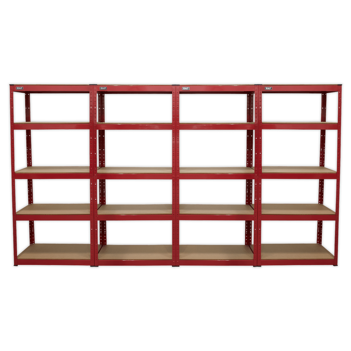 Sealey AP6150COMBO Racking Unit with 5 Shelves 150kg Capacity Per Level - Set of 4 - AP6150COMBO - Sealey Tools UK - Trade Counter Direct