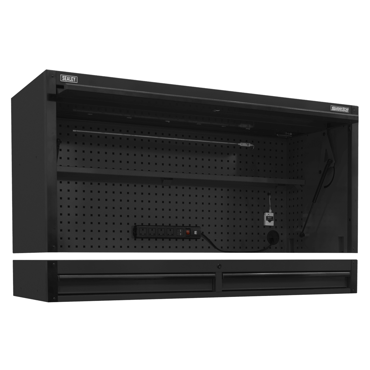 Sealey AP6203BE Superline PRO® Black Edition Top Hutch & 2 Drawer Riser 1549mm - AP6203BE - Sealey Tools UK - Trade Counter Direct