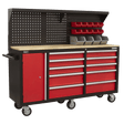 Sealey AP6310 Mobile Workstation 10 Drawer with Backboard - AP6310 - Sealey Tools UK - Trade Counter Direct