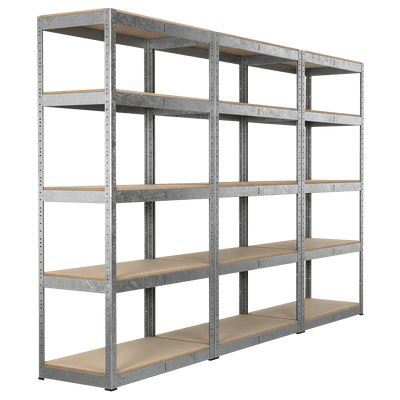 Sealey AP6350GSCOMBO1 Racking Unit with 5 Shelves 350kg Capacity Per Level - Set of 3 - AP6350GSCOMBO1 - Sealey Tools UK - Trade Counter Direct