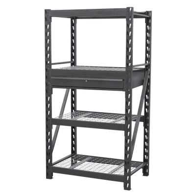 Sealey AP6372COMBO1 Heavy-Duty Racking Unit with 4 Mesh Shelves & Single Drawer 640kg Capacity Per Level - AP6372COMBO1 - Sealey Tools UK - Trade Counter Direct