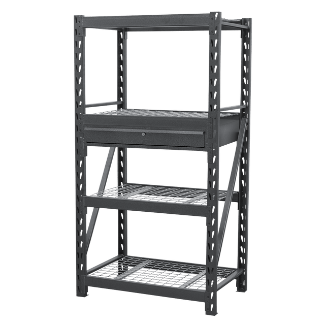 Sealey AP6372COMBO1 Heavy-Duty Racking Unit with 4 Mesh Shelves & Single Drawer 640kg Capacity Per Level - AP6372COMBO1 - Sealey Tools UK - Trade Counter Direct