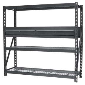 Sealey AP6572COMBO1 Heavy-Duty Racking Unit with 4 Mesh Shelves & Double Drawer 640kg Capacity Per Level - AP6572COMBO1 - Sealey Tools UK - Trade Counter Direct